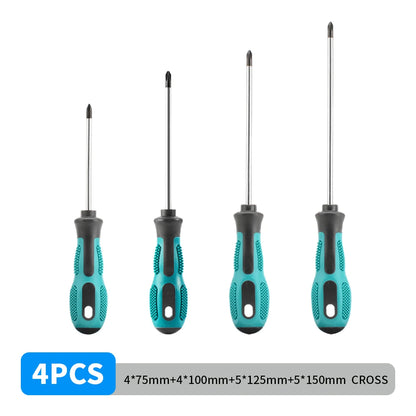 4PCS Multipurpose Handle Screwdrivers Set Electrician Insulated Security Repair Hand Tools Cross/Straight Type Screw Driver