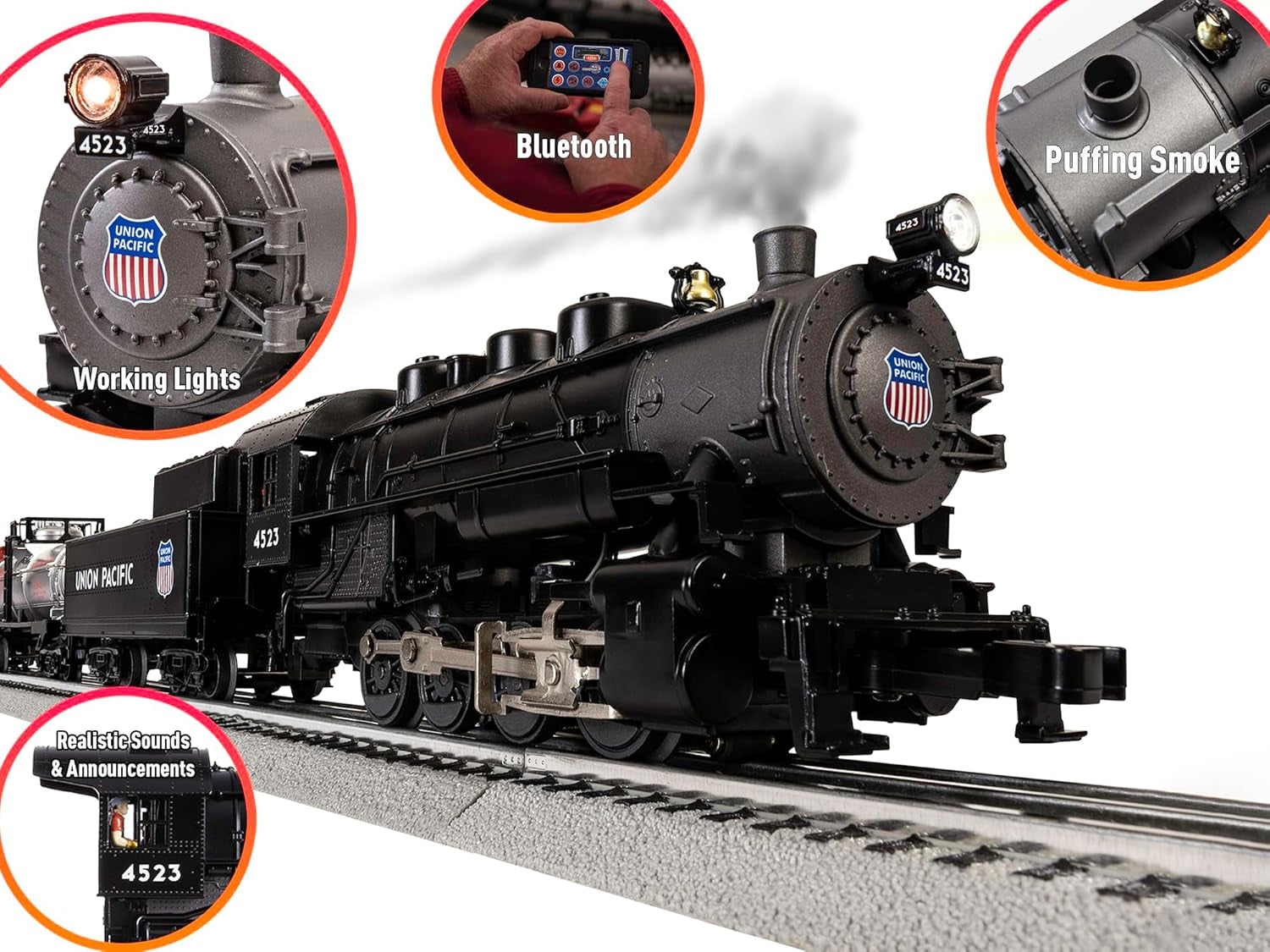 Lionel Union Pacific Flyer LionChief 5.0 Electric O Gauge Train Set with Bluetooth and Remote Control