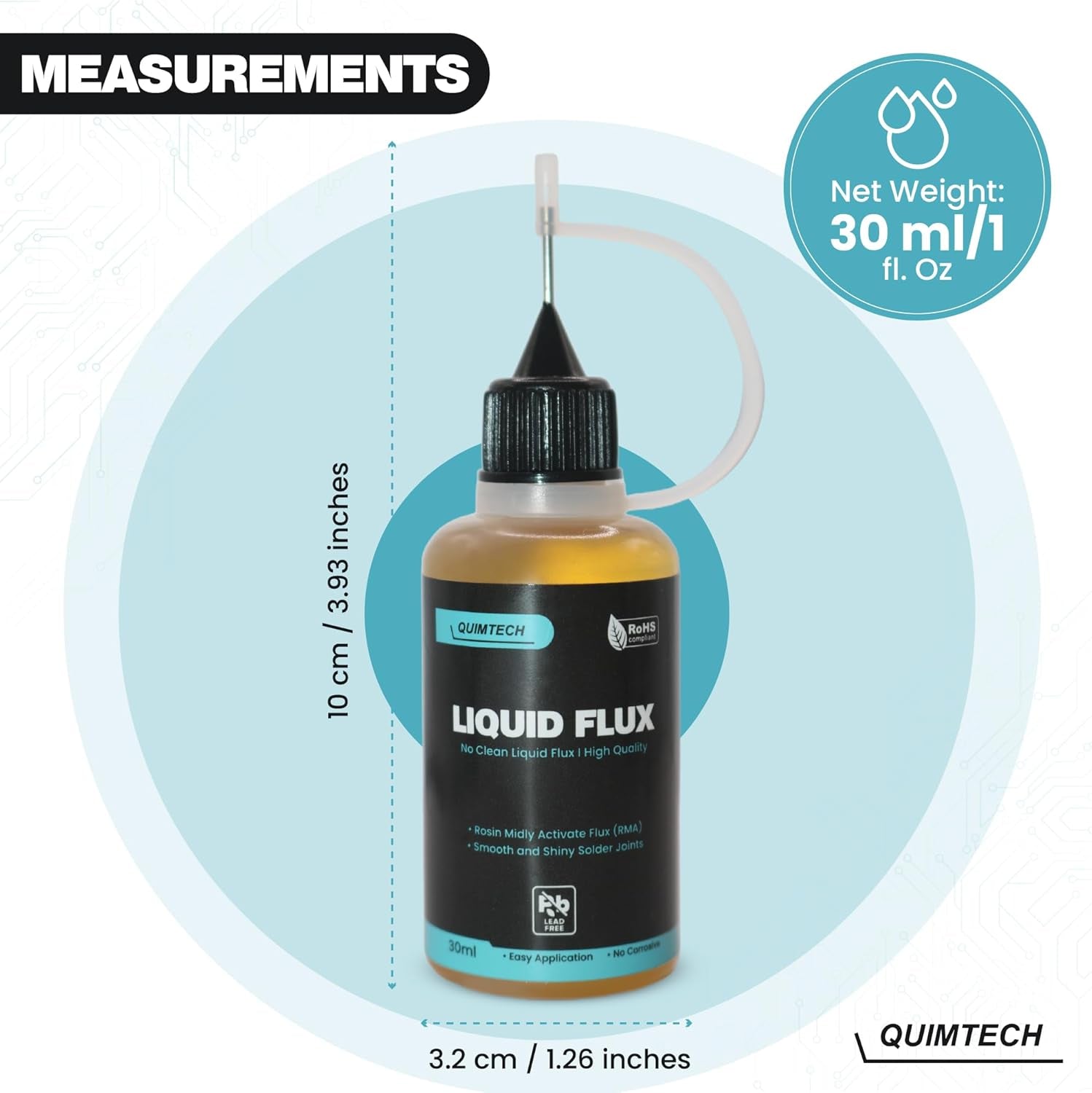 30ml RMA Liquid Solder Flux Dropper - No Clean, Lead-Free Solution for Superior Electronics Soldering