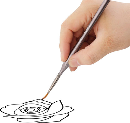 12Pcs Brown Miniature Paint Brushes Oil Detail Paint Brushes Painting Miniature Kit Small Paint Brushes Acrylic Paint Brushes Plastic Model Micro Thin Paint Brushes Set Adults Artist