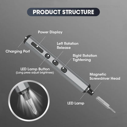 Youpin Wireless Electric Screwdriver Set Multifunctional Household Mini Hand Tools with LED Lights Kit Rechargeable Screwdriver