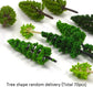 Set of 70 miniature artificial trees for train scenery and diorama landscaping, ideal for model railroads and wargame terrain.