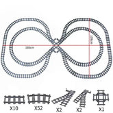 50-piece city train track rail set by BYMRR Train Store featuring straight rails and building blocks for kids&