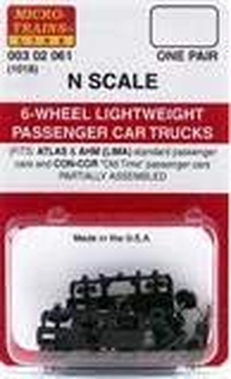 Micro-Trains 00302061-6-Wheel Passenger Car Trucks with Adjustable Couplers (1018) 1 Pair