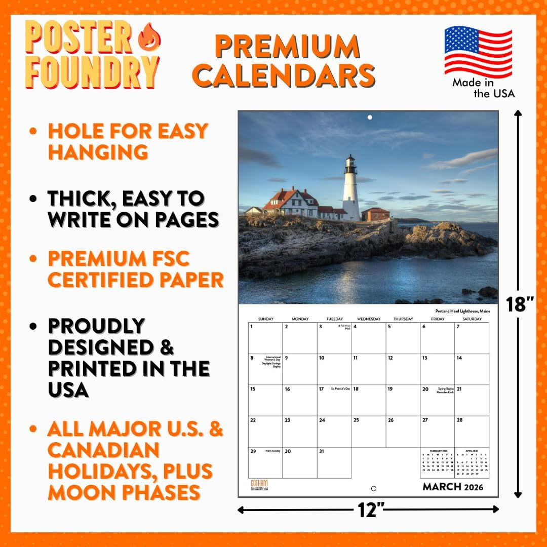 Steam Train Calendar 2026 American Railroad Monthly Wall Calender 12 Month | American Made in the USA