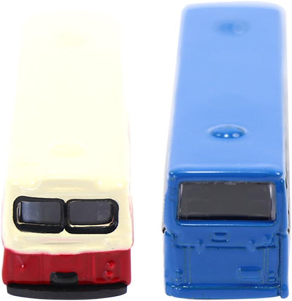 BS150 6-Piece Diecast Model Bus Set, 1:160 N Scale for Streetscape and Railway Scenery Layouts