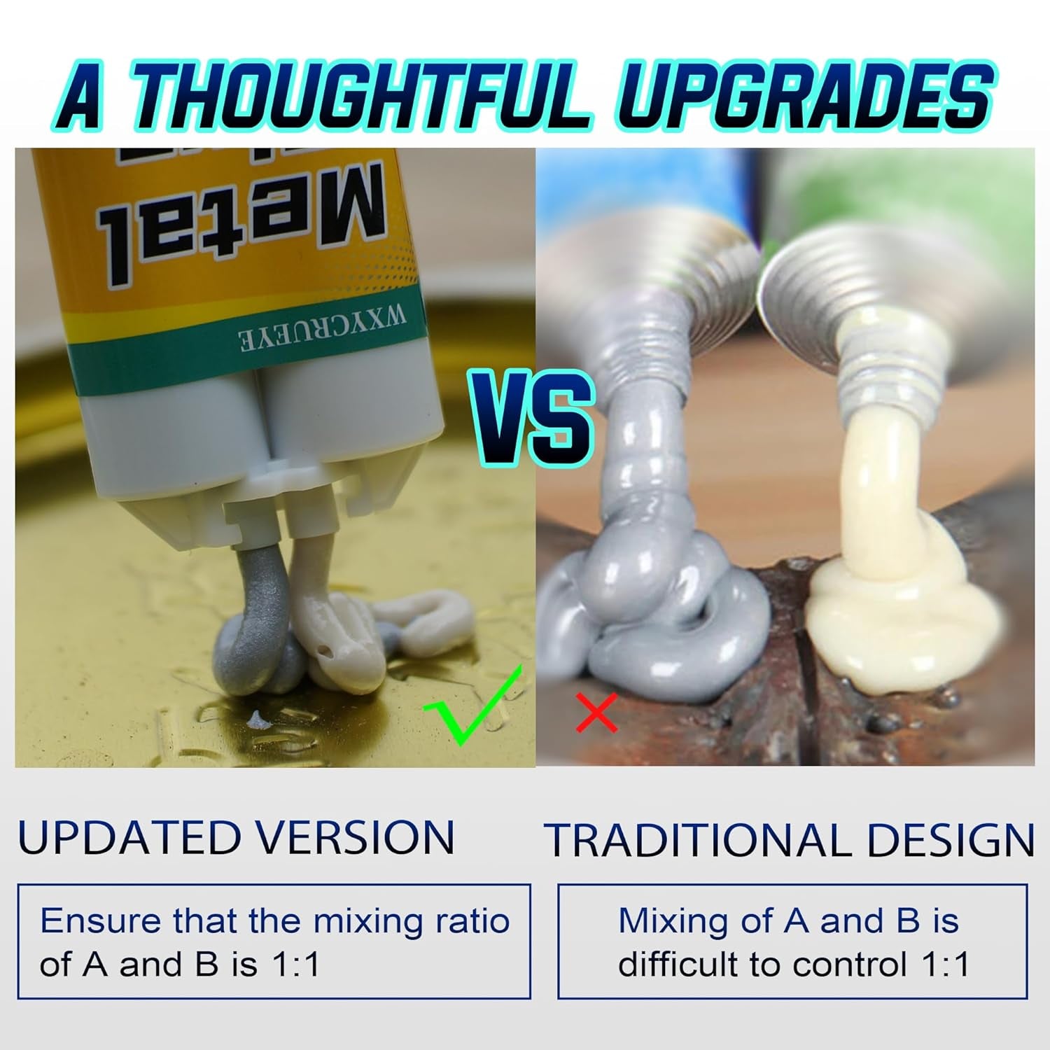 High-Strength Metal Repair Adhesive Kit for Stainless Steel, Aluminum, and Plastics - Epoxy Liquid Weld for Durable Bonding and Repair