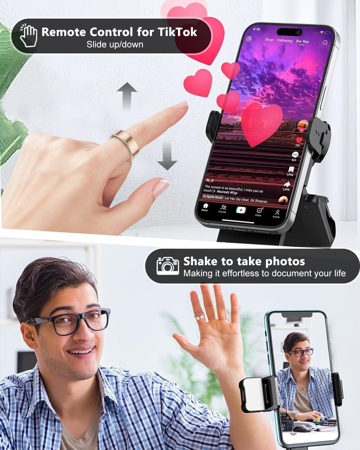 2025 Smart Health Tracker Ring - Waterproof Fitness Monitor with Sleep, Heart Rate, Blood Oxygen, Step & Calorie Tracking, Includes Charging Case - Sleek Silver Design