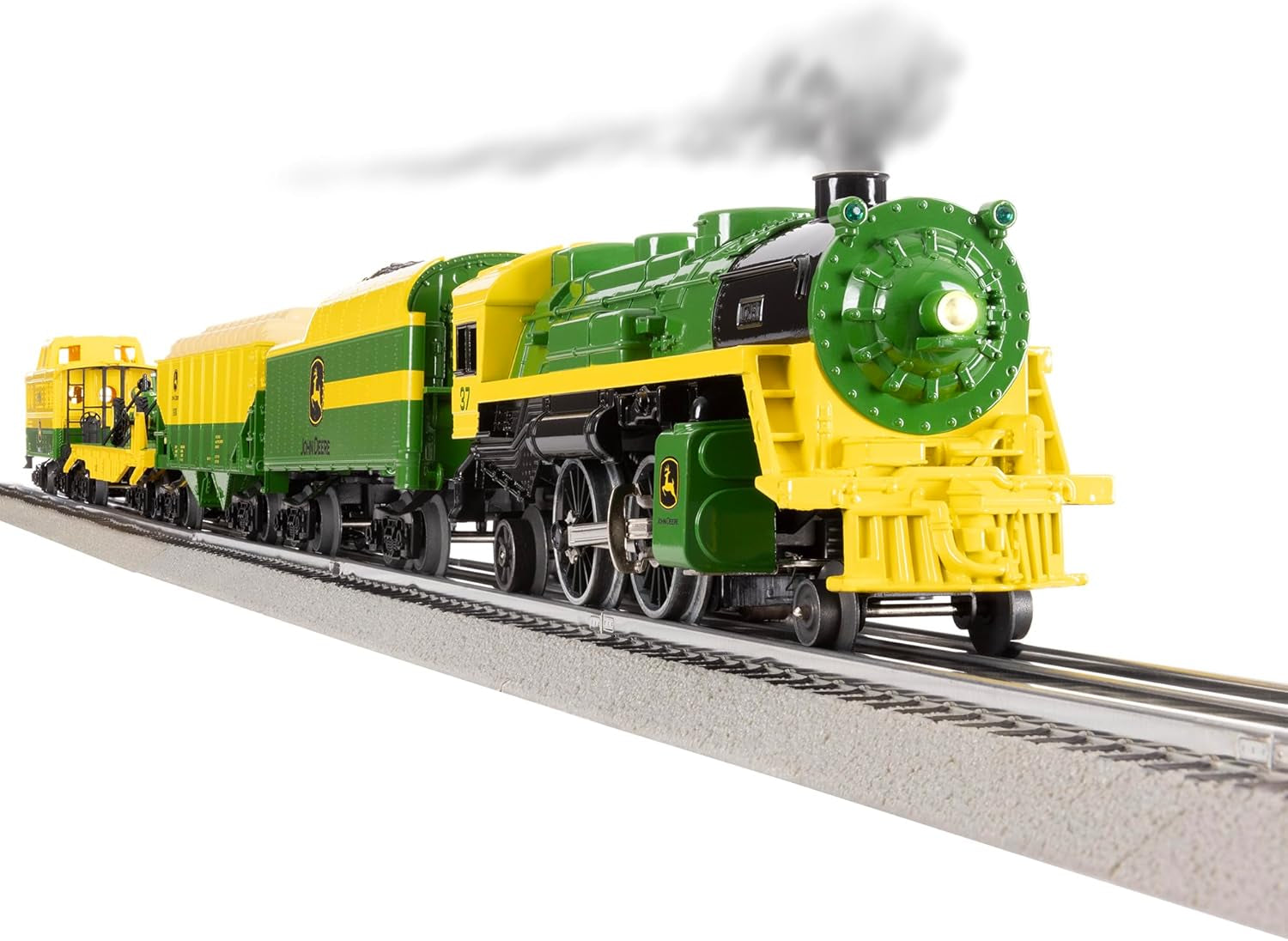 Lionel John Deere Freight Lionchief 5.0 Electric O Gauge Train Set with Bluetooth Connectivity and Remote Control