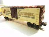 Mint condition BYMRR Train Store 1995 Toy Fair Box Car in original packaging, detailed view of this collectible model train car.