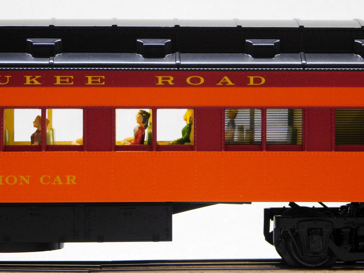 Milwaukee Road Training Car O Gauge Model by BYMRR Train Store, detailed silver train car with markings and realistic features.