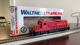 Pre-owned Walthers HO US Army GP9M locomotive by BYMRR Train Store, detailed model with military green paint and realistic features