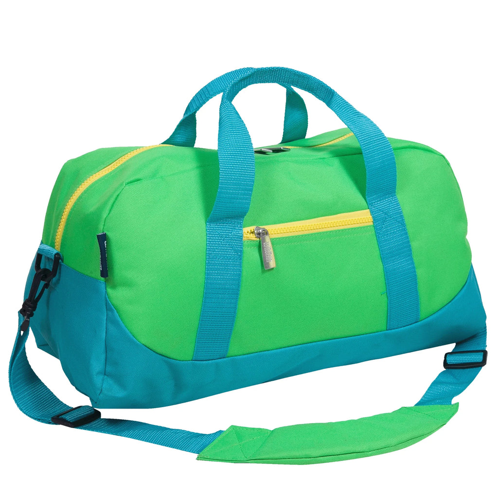 Kids Overnighter Duffel Bag for Boys & Girls, Features Two Carrying Handles and Removable Padded Shoulder Strap, BPA & Phthalate Free (Monster Green)