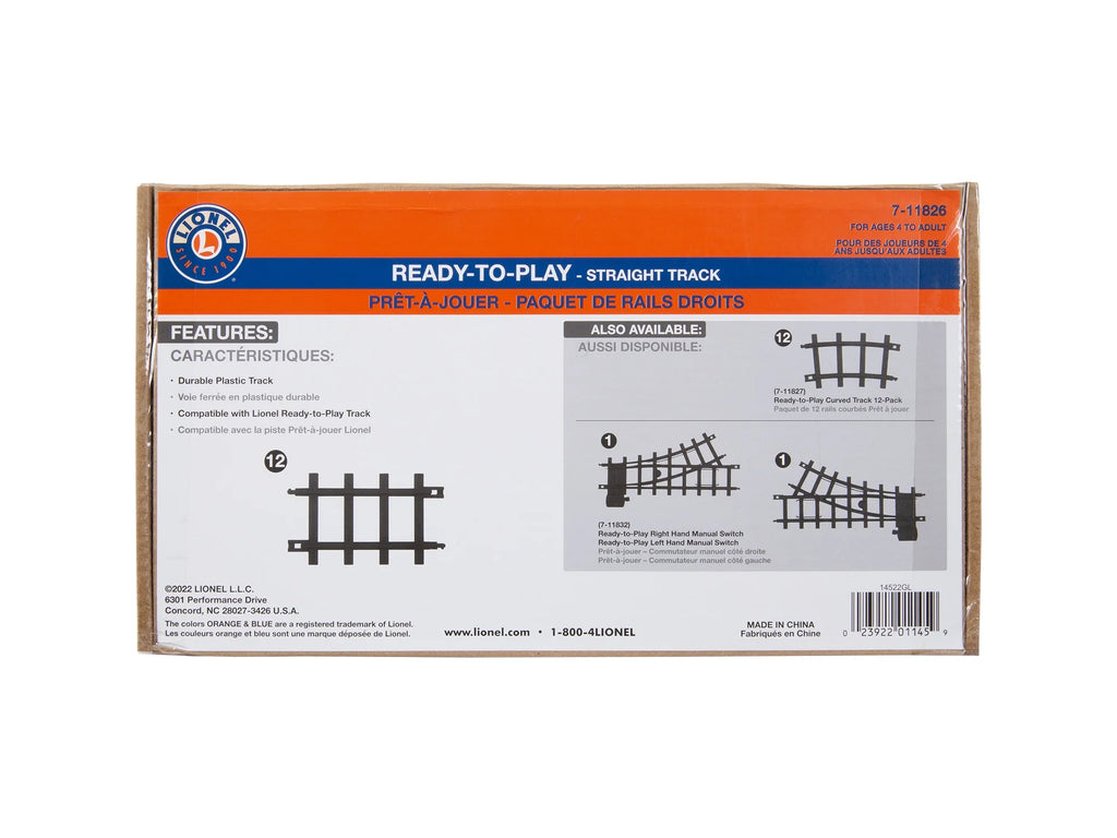 Trains Ready to Play Straight Model Train Set Track Pieces, 12 Piece Pack