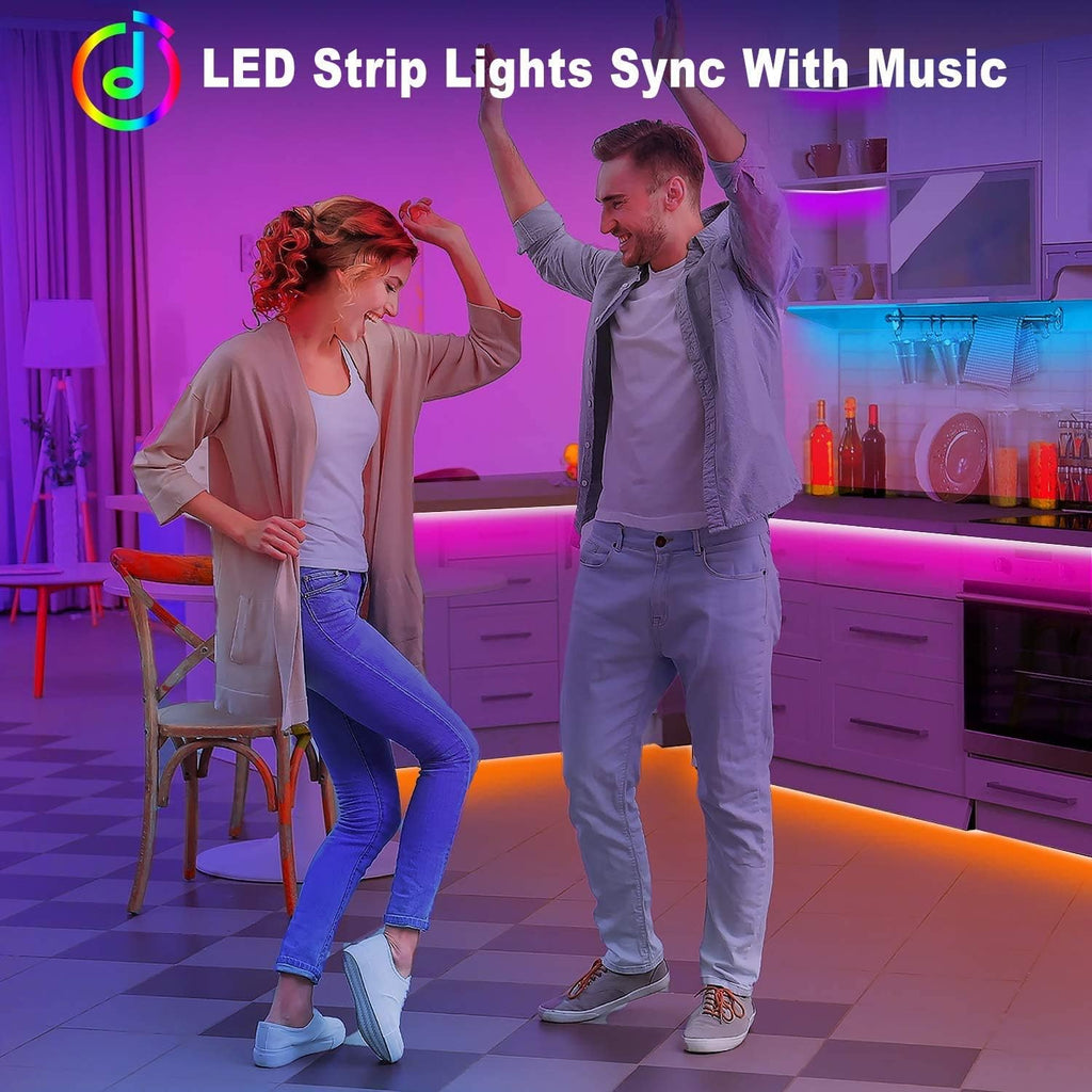 100Ft Led Lights Music Sync Color Changing Led Strip Lights Led Lights Strip with Phone App Control and Remote Led Lights for Bedroom Living Room Party Home Decoration1