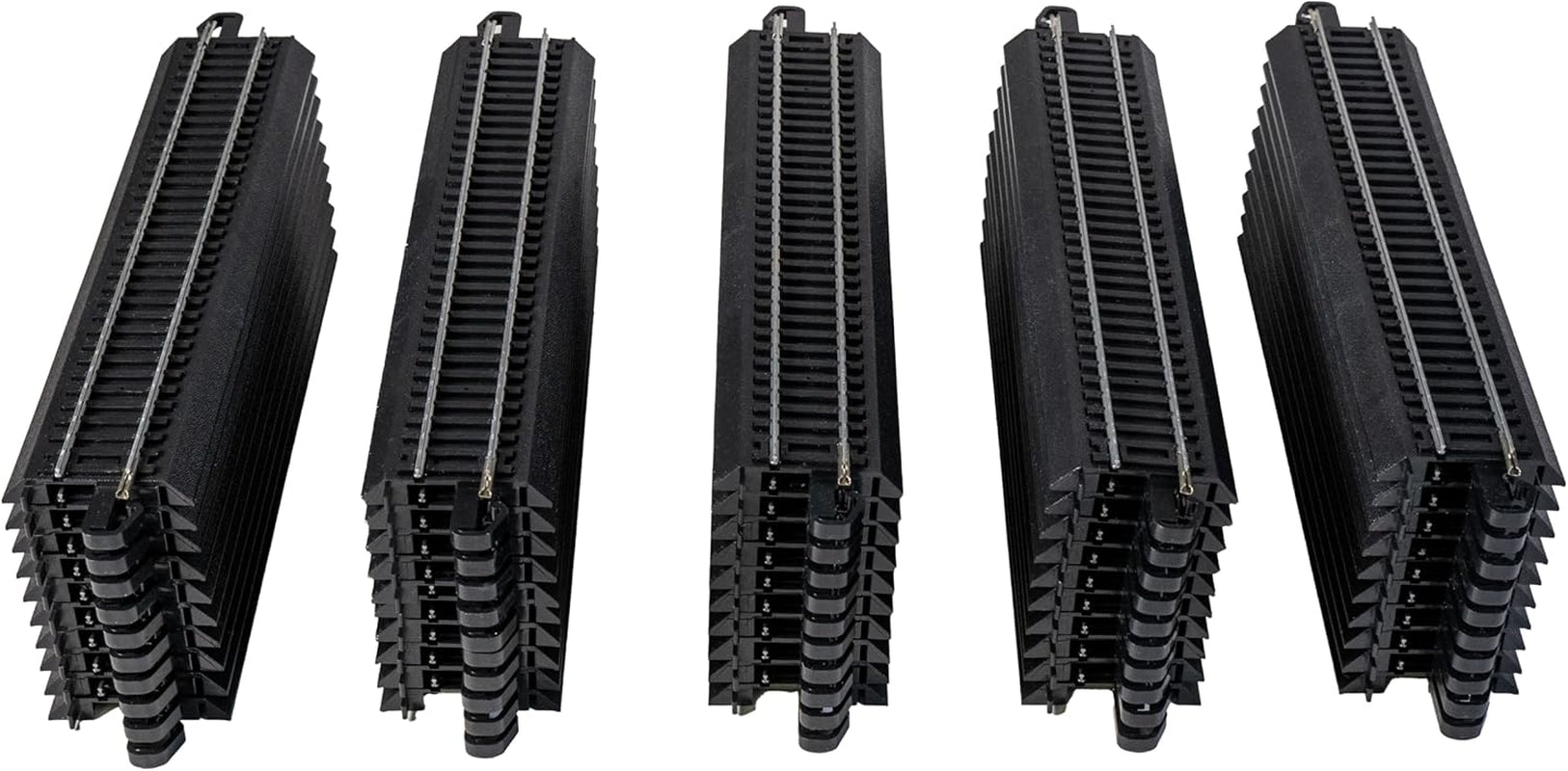Bachmann Trains Snap-Fit E-Z Track 9-Inch Straight Track - Bulk Pack of 50 - Steel Alloy Rail with Black Roadbed - HO Scale