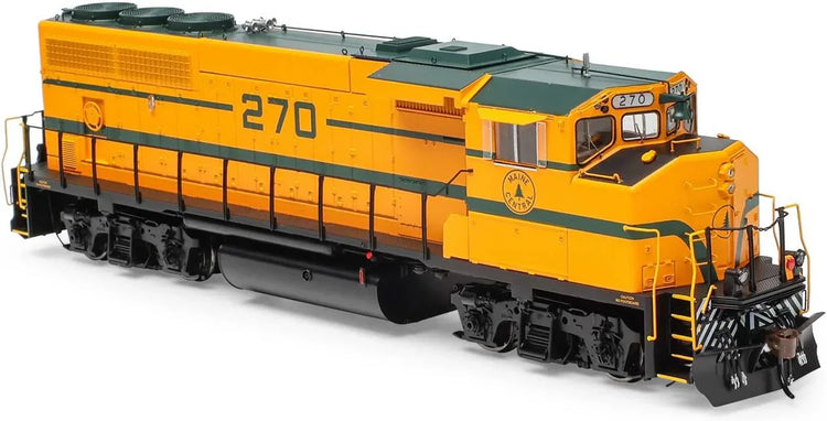 HO Scale Athearn Maine Central GP40-2L locomotive with DCC and sound, model ATHG64946, detailed model train in blue and gray colors.
