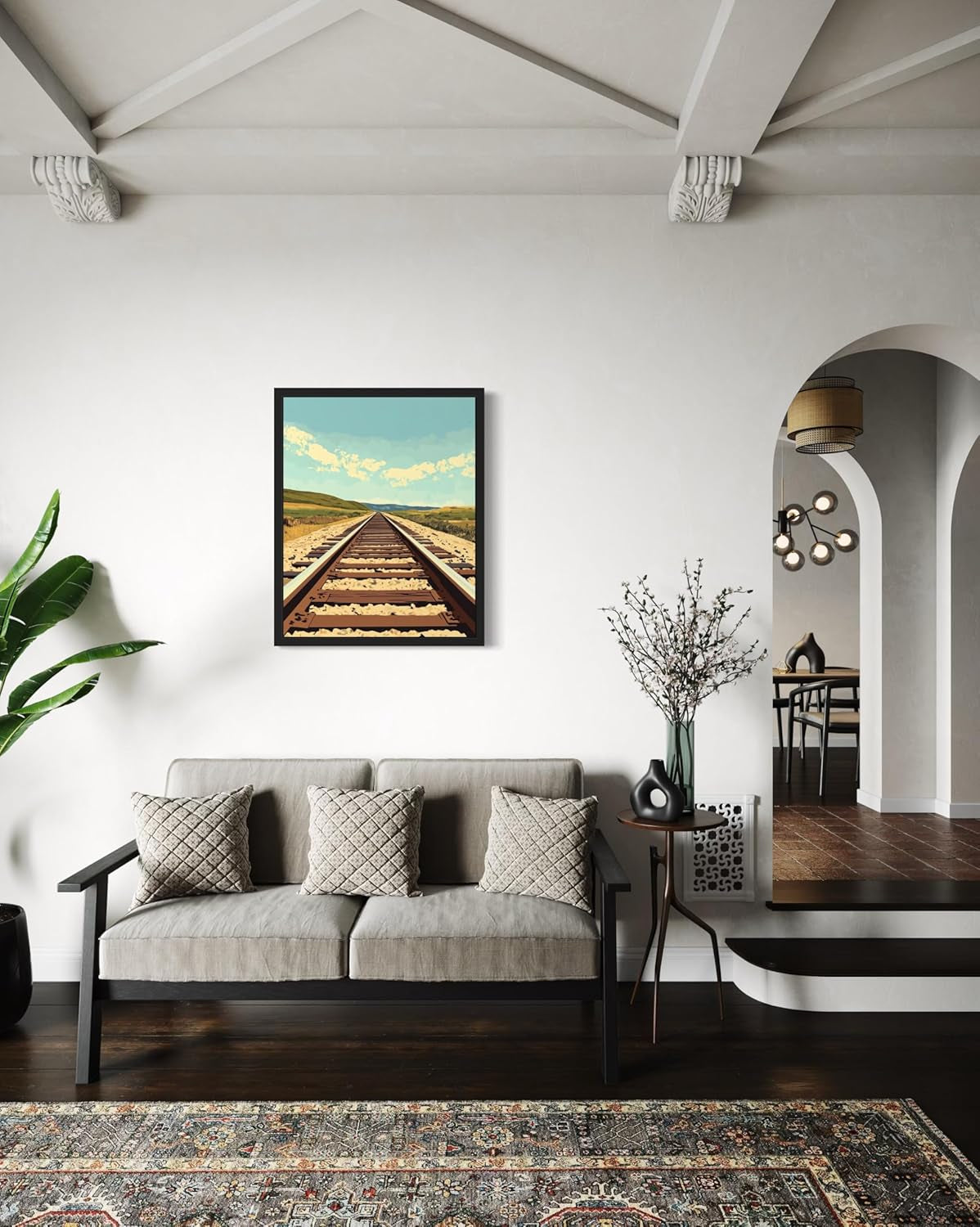 Train Track Pop Art Print Poster, Vintage Retro Wall Art Decor Paintings Classic Artwork for Bedroom Living Room Decorations. Gallery 14C (Train Track, 8 X 10 Inches, Unframed)