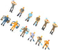 Set of 12 painted O scale 1:48 railway worker figures by BYMRR Train Store for model train layouts and station scenery.