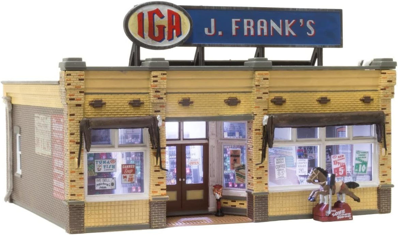 Woodland Scenics HO Scale Pre-Built Structure: J. Frank's Grocery
