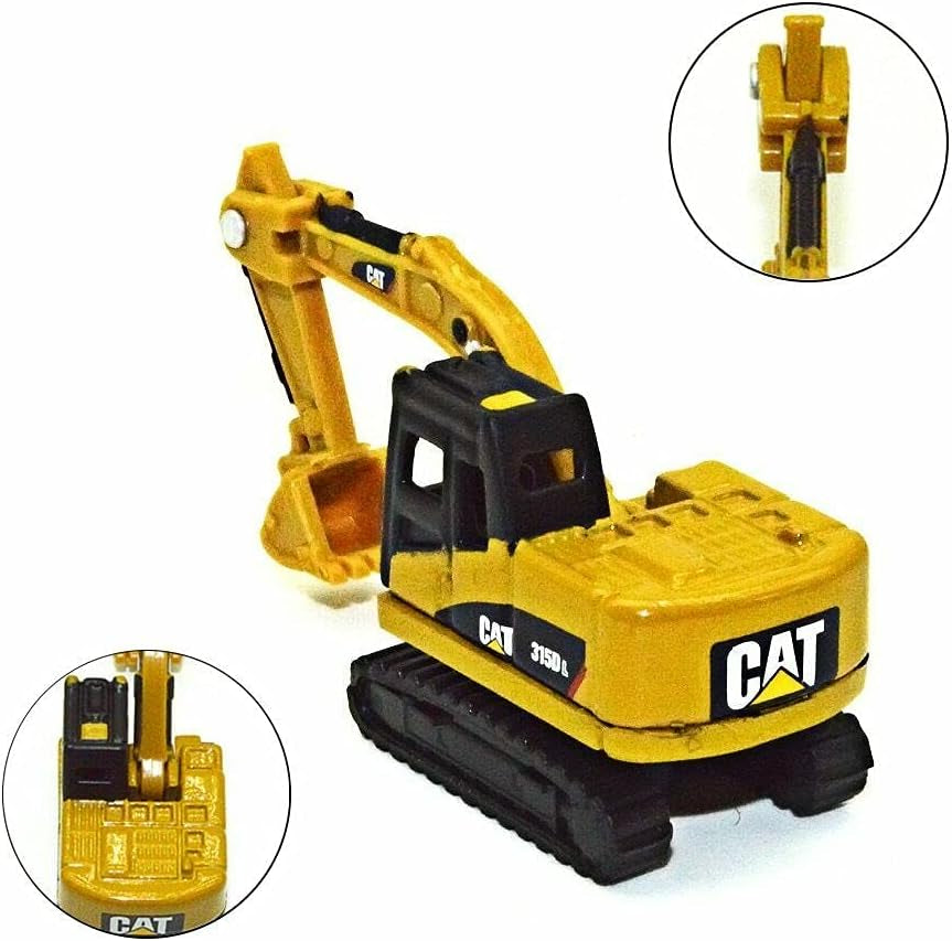 3-Pack 1:160 N Scale Diecast Miniature Excavator Engineering Vehicle Model