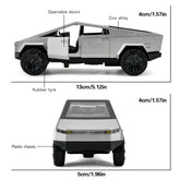 Silver 1:36 scale diecast Cybertruck pickup toy car by BYMRR Train Store, pull-back model for collectors and kids ages 3 and up