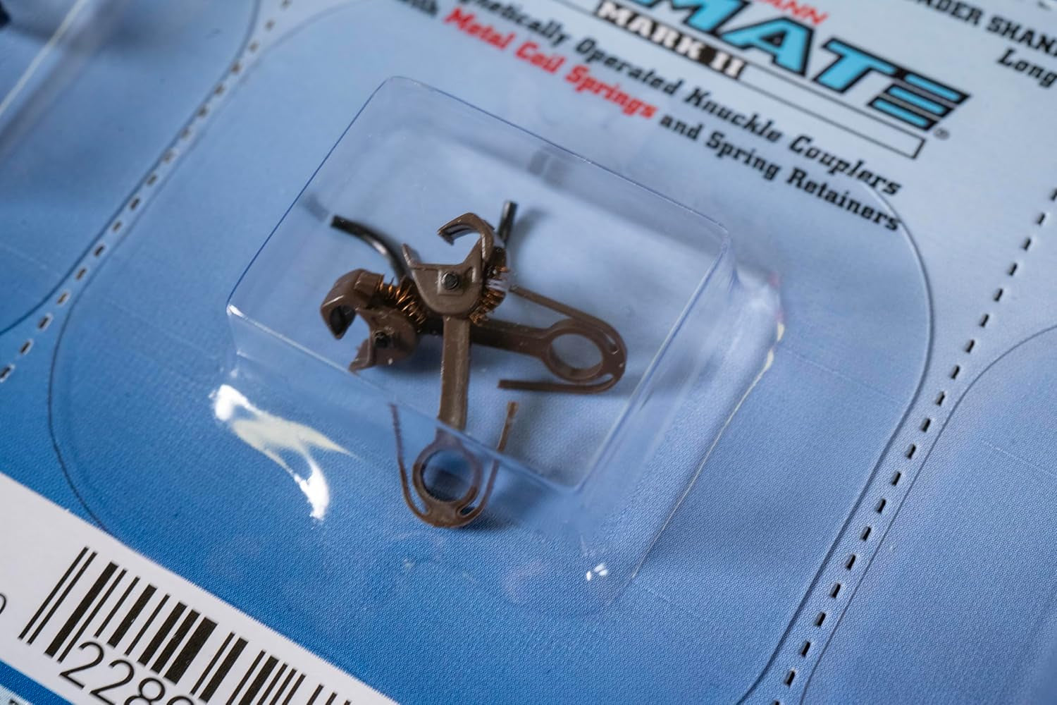 E-Z Mate Mark II Magnetic Knuckle Couplers with Metal Coil Spring - Long Under Shank (12 Pairs/Card) - HO Scale