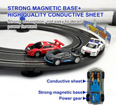 SHANTOU CHENGHAI YINGBAO high-speed dual track slot car racing set with four licensed vehicle models on a detailed track.