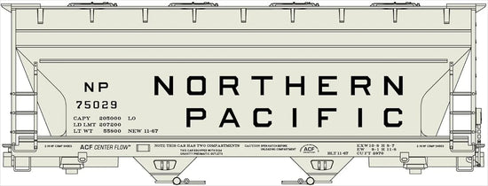 HO Scale 2-Bay ACF Covered Hopper - Northern Pacific Model ACU2206 - BYMRR Train Store