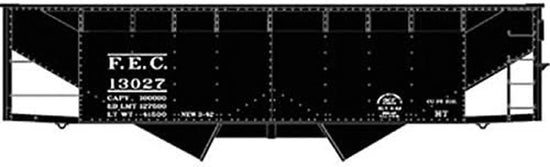 Accurail Offset-Side Twin Hopper Kit for FEC applications, model ACU7731, with detailed model railcar components and markings