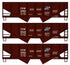 Accurail Inc Chicago & North Western Panel-Side Twin Hopper 3-car train set for model railroads, featuring detailed railcar designs.