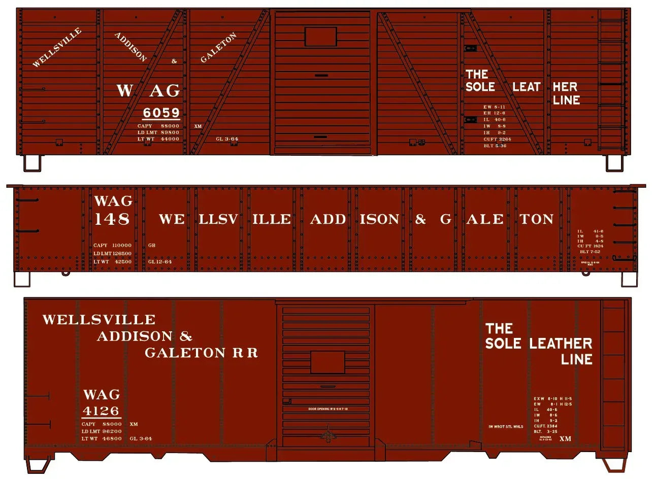 Wellsville Addison & Galeton 3-Car Collection Model 8160 - BYMRR Train Store