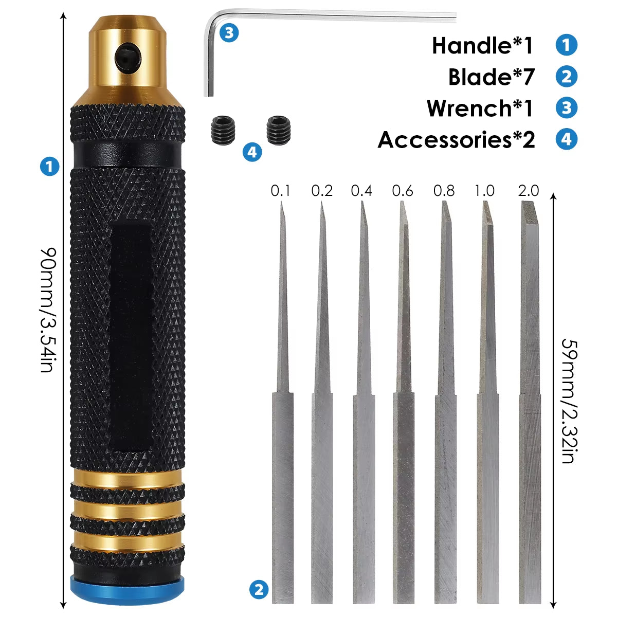Precision Chisel Set for Gundam Resin Sculpting and RC Vehicle Maintenance - 7 Blades Included
