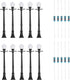 Artudatech 10-piece LCX04 model railway lamppost set with O scale LEDs, detailed street lights for model train layouts.