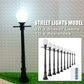 Artudatech 10-piece LCX04 model railway street light set with O scale LEDs, featuring detailed lampposts for O gauge train layouts.