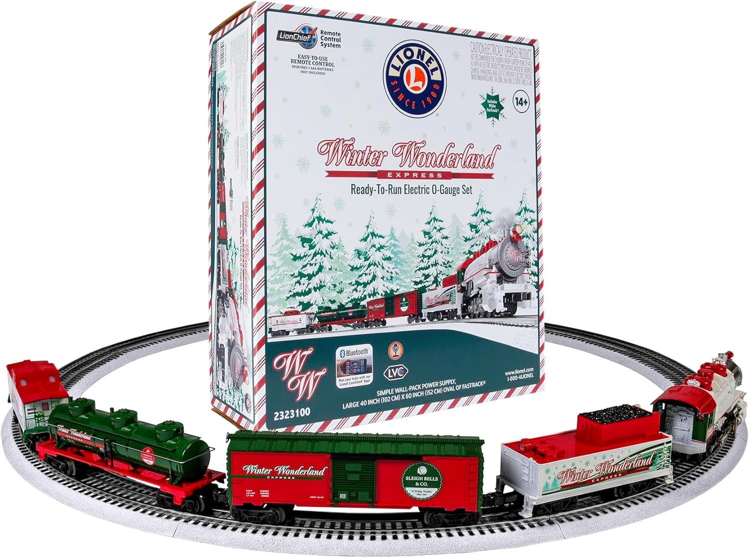Lionel Winter Wonderland LionChief 5.0 Electric O Gauge Train Set with Bluetooth and Remote Control
