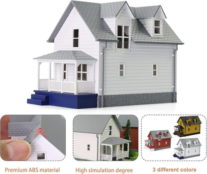 Pre-Assembled Contemporary N Scale Residential House Model for Train Layout Diorama - JZN01 (White)