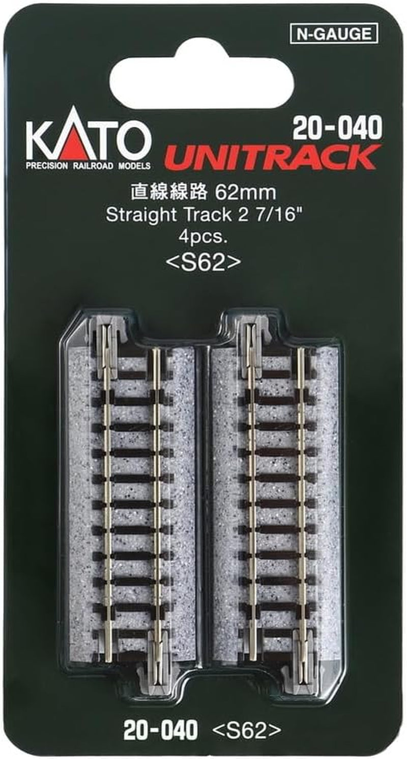 Kato USA Inc. N Scale 62mm (2-7/16") Straight Track - Model KAT20040