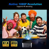 Android 11 4K Smart Projector with 580 ANSI Lumens, 1920x1080P Full HD, Wifi 6, Bluetooth 5.0, Allwinner H713, Voice Control for Home Cinema Theater - BYMRR Train Store