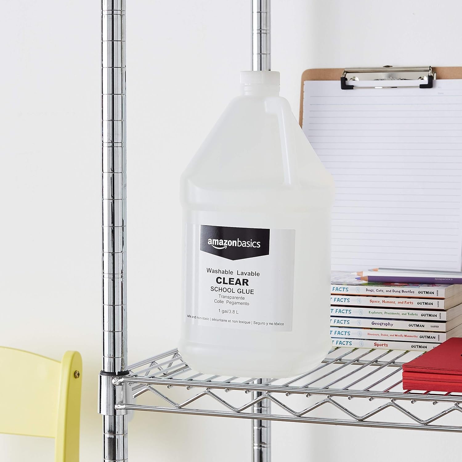 Amazon Basics All-Purpose Washable Clear Liquid Glue - Ideal for Slime Creation, 128 Fl Oz