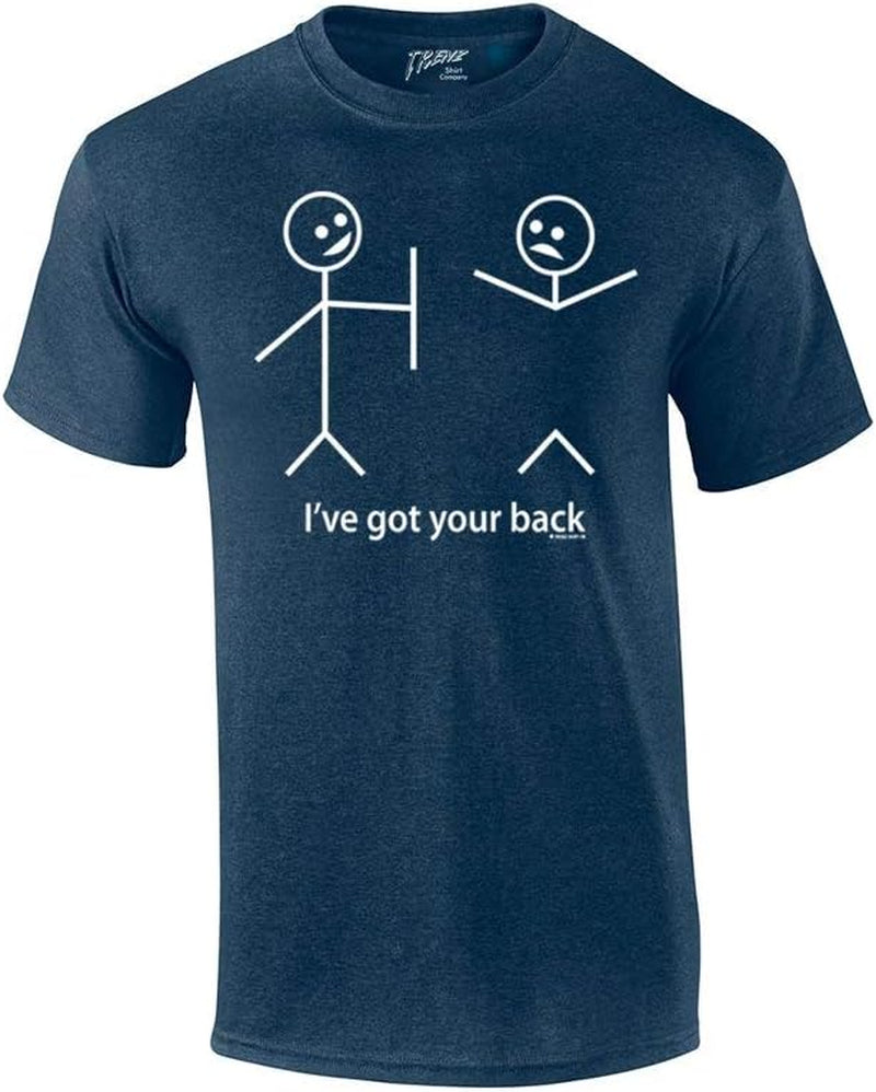 Humorous Short Sleeve T-Shirt Featuring Stick Figures and Witty Phrases