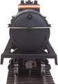 HO scale ready-to-run tank car by BYMRR Train Store with black, orange, and white stripes, modeled after Atchinson, Topeka & Santa Fe 
