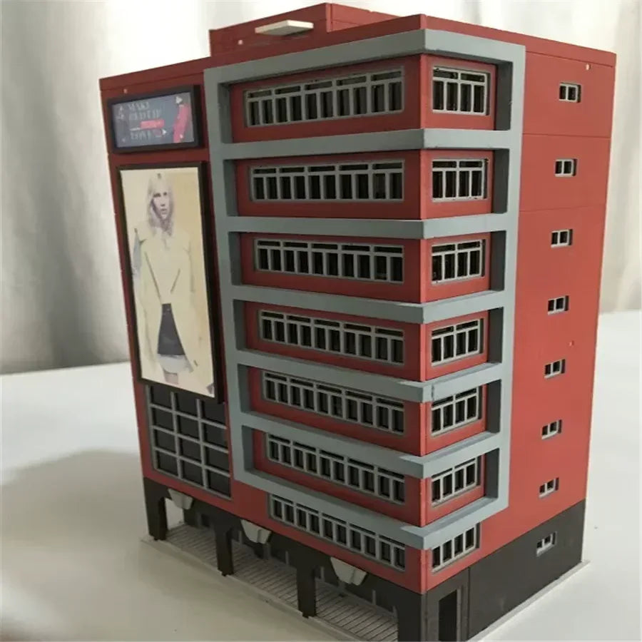 1:144 N scale Outland Models train railway skyscraper shopping center building toy featuring detailed urban architecture.
