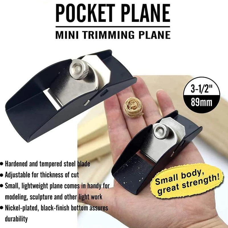 Mini Plane Wood Carpentry Tools Manual Carpenter Planer Aluminum Alloy Planer and Cutting Edge Portable Woodworking Hand Tools