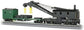 Bachmann HO scale 250 ton steam crane and boom tender model for Chesapeake & Ohio railroad collection, detailed railway accessory