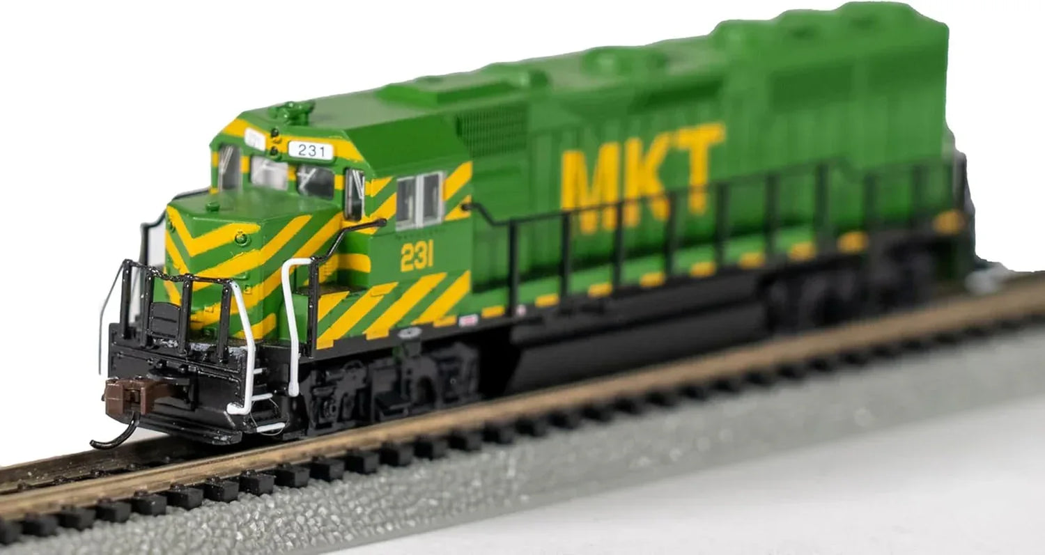 Bachmann Trains EMD GP40 Diesel Locomotive MKT with dynamic brakes in N scale, detailed model with realistic paint and features