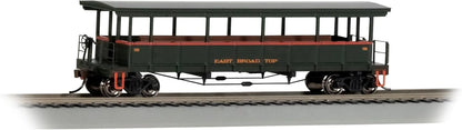 HO scale Bachmann Open-Sided Excursion Car with East Broad Top 