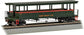 HO scale Bachmann East Broad Top open-sided excursion train car with detailed exterior and open windows.