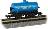 Bachmann N scale water tank for model train collection, detailed miniature railway water tower in black and silver colors.