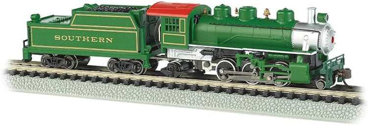 N scale Bachmann Industries Prairie 2-6-2 locomotive with tender, detailed model train for N scale railroading enthusiasts.